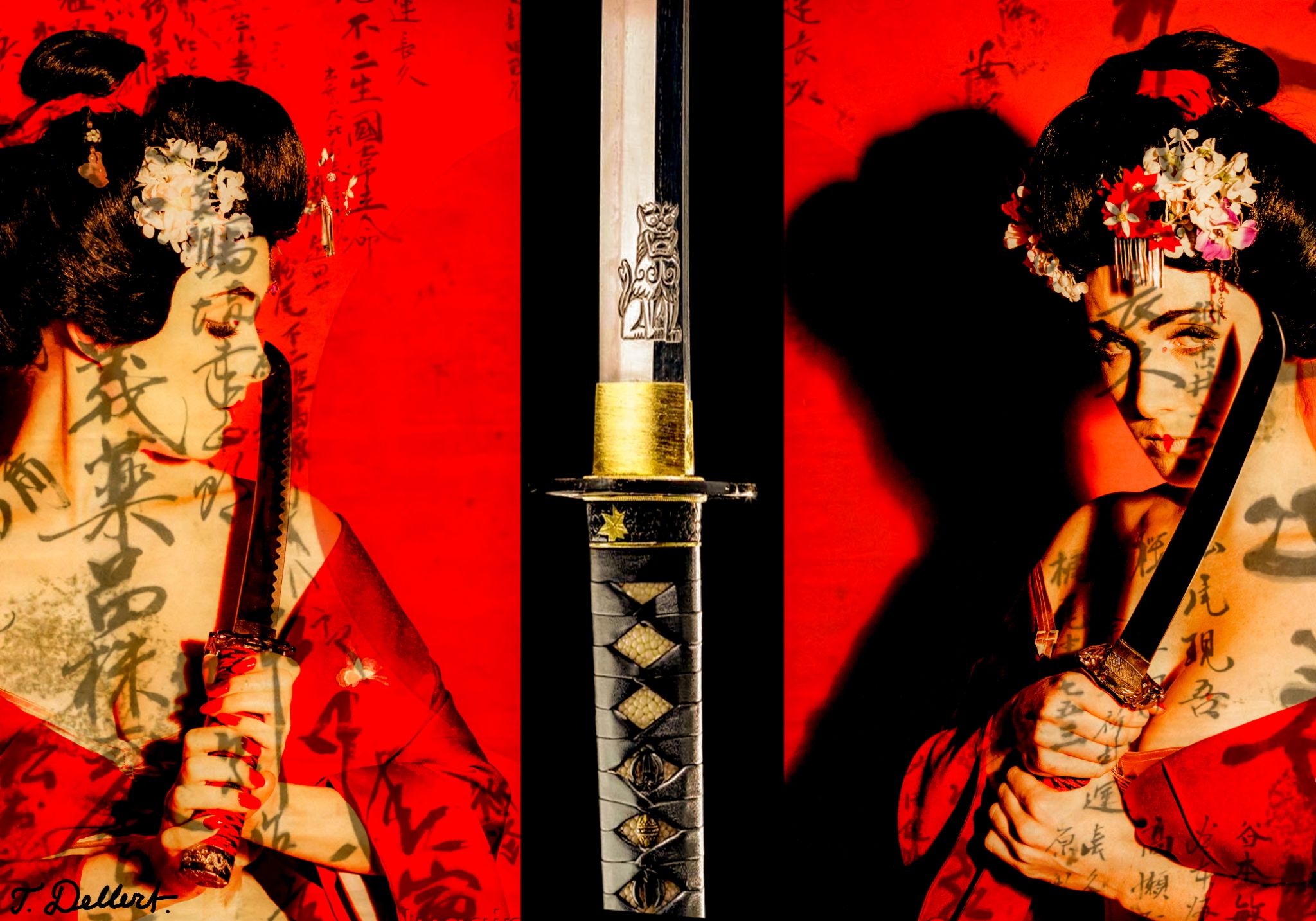 Small 70 x 100 Geisha Samurais  large 